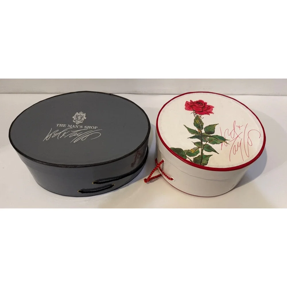🌹 Vintage Lord & Taylor Hat Box Lot Floral Gift Storage Decor Boxes